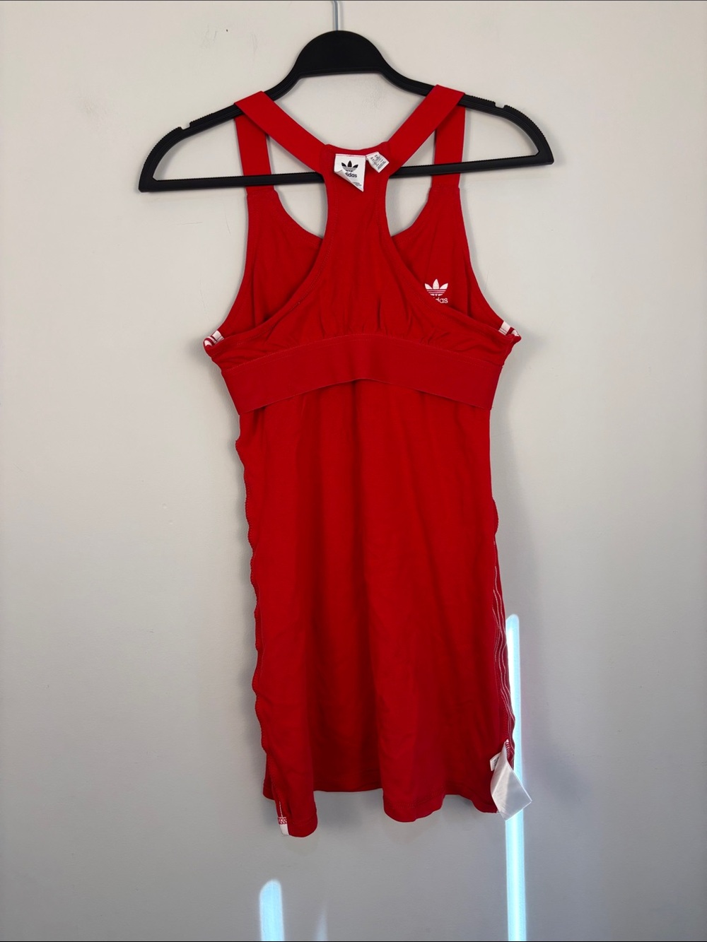 Adidas Originals Adicolor Racerback Red Dress with White Stripes Size Medium - Picture 8 of 15